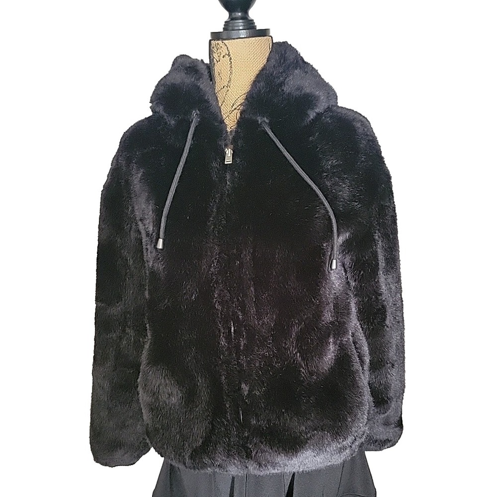 Heartloom Hooded Jacket Women's‎ Size Small Faux Fur in Black - Picture 4 of 9